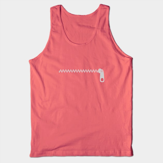 Zip (silver) Tank Top by helengarvey